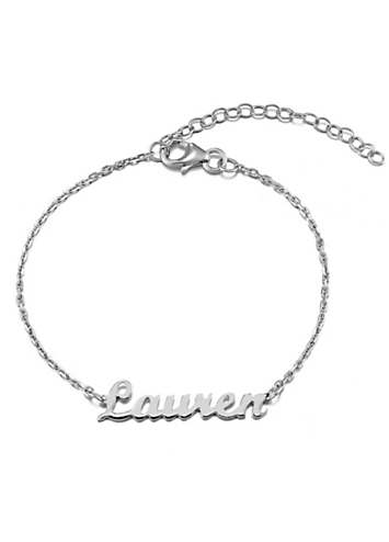 Silver on sale bracelet name