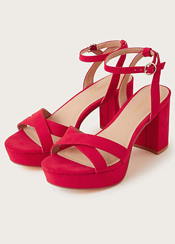 Suedette Platform Heeled Sandals by Monsoon | Look Again