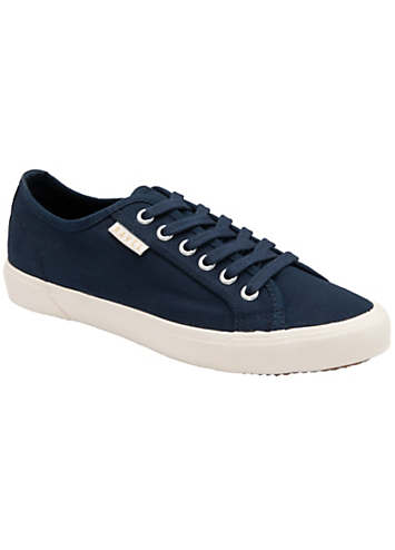 Navy lace up store pumps