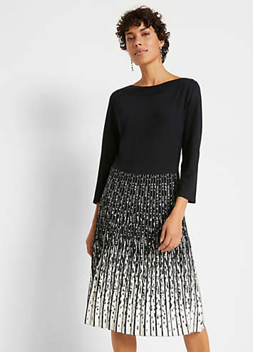 Three Quarter Sleeve Knitted Dress by bonprix Look Again