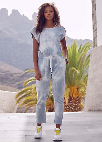 tie dye cut out jumpsuit