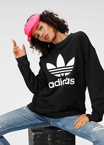 Adidas trefoil crew neck sweatshirt sale