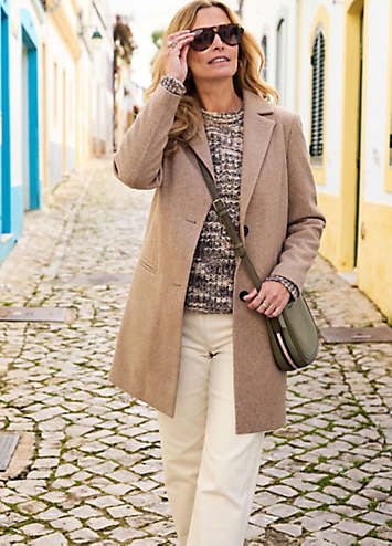 Wool look overcoat sales