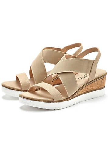 Tan store wedge sandals