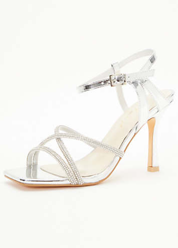 Quiz wide hot sale fit silver sandals