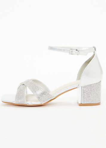 Silver diamante high heel on sale sandals