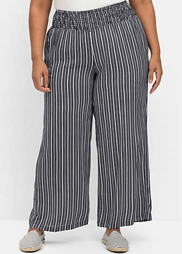 Wide striped hot sale trousers