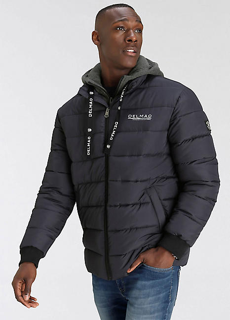 Calvin klein quilted outlet hooded jacket