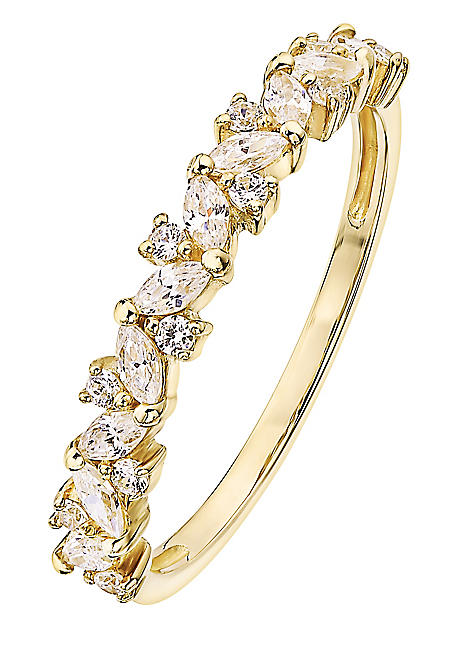 9ct gold cubic clearance zirconia eternity ring