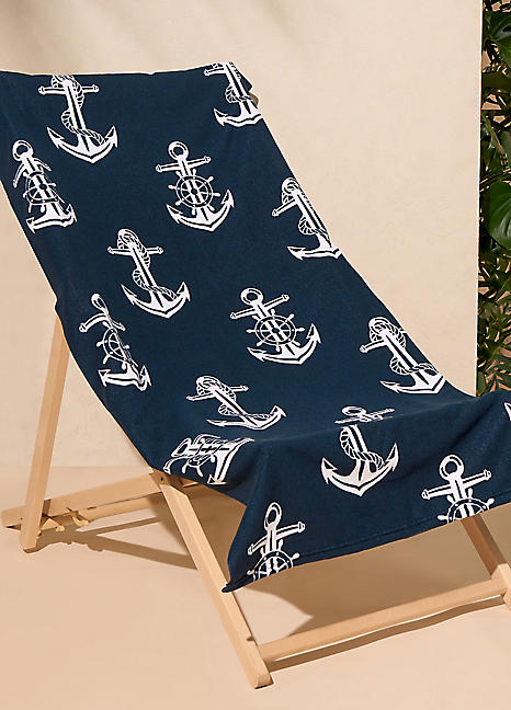 Anchor Print Beach Towel by Dreamscene