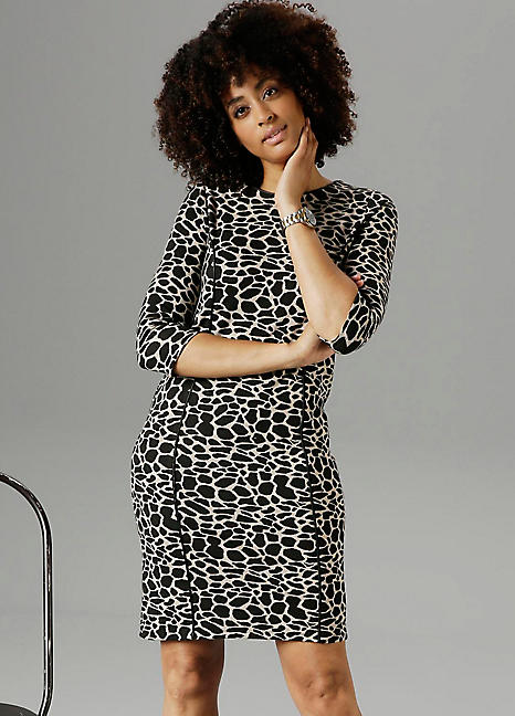 animal print jersey dress