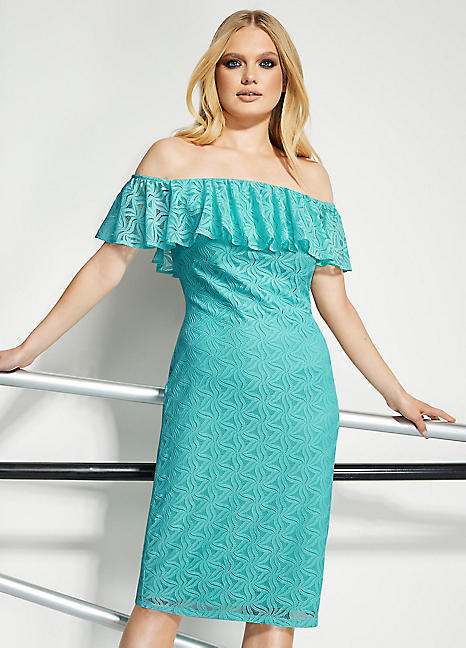 aqua lace dress