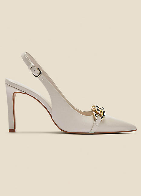 Cream leather outlet court shoes