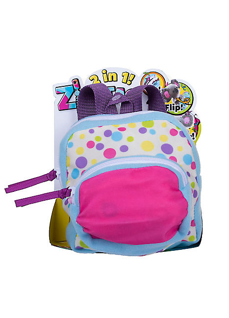 Babies 2 in 1 Reversible Girls Backpack To Llama Soft Toy by