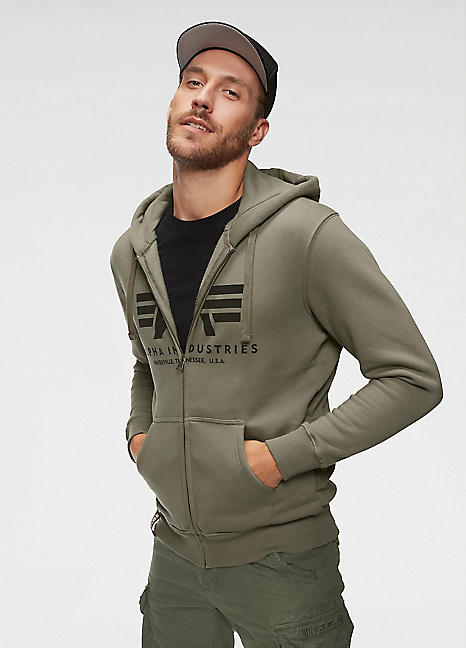 alpha industries basic zip hoodie