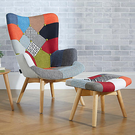 Birlea Sloane Patchwork Armchair and Footstool Range