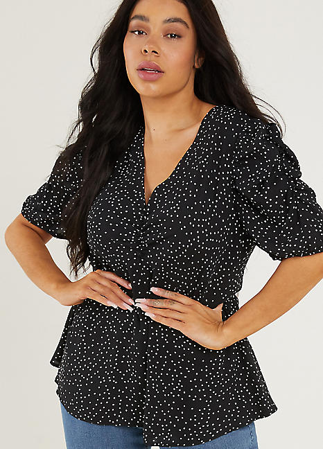 peplum shirt black