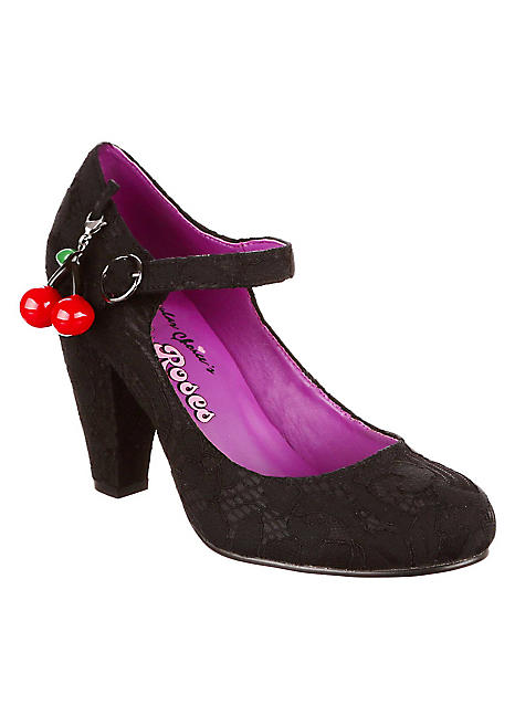 Irregular Choice Heart Breaker Alti Tacchi Da Donna Neri Viola UK 3 - 8