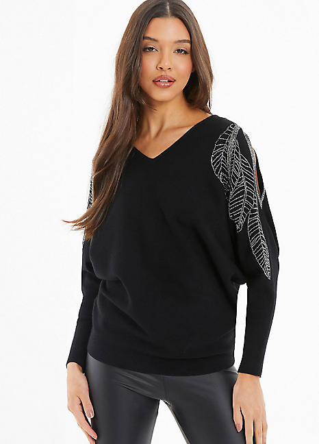 Quiz black sale jumper