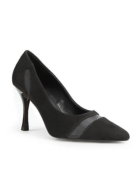 Black cut clearance out court heels