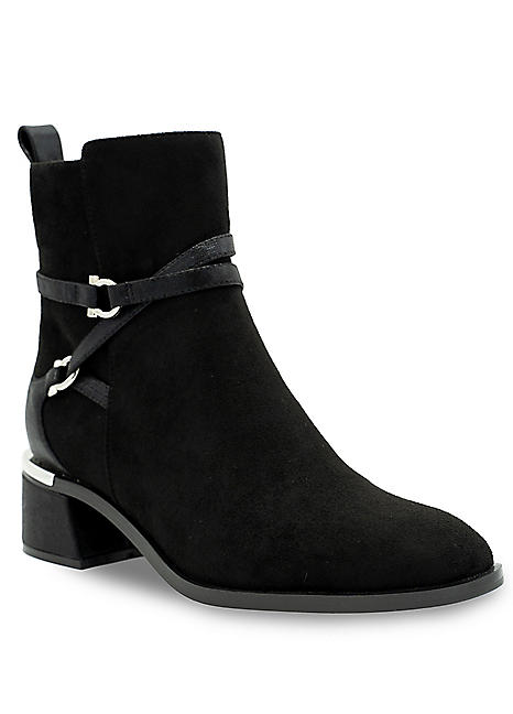 Black small heeled ankle boots best sale