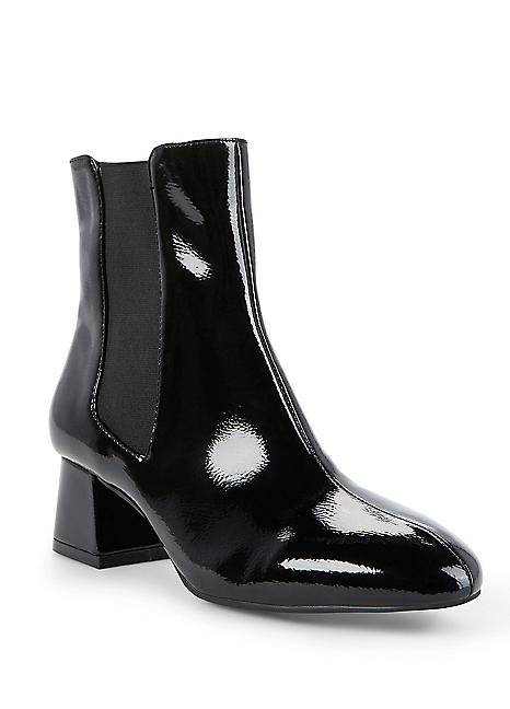 Wide fit deals patent ankle boots