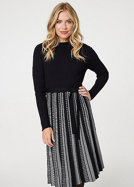 Pleated skirt jumper dress best sale