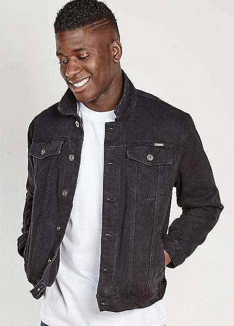 heavy black denim jacket