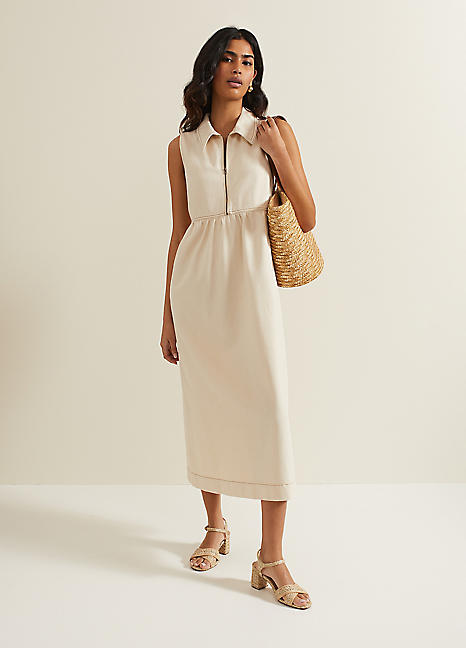 Blakely Zip Denim Midi Dress by Phase Eight Look Again