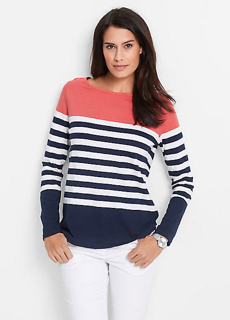 Boat Neck Top by bonprix