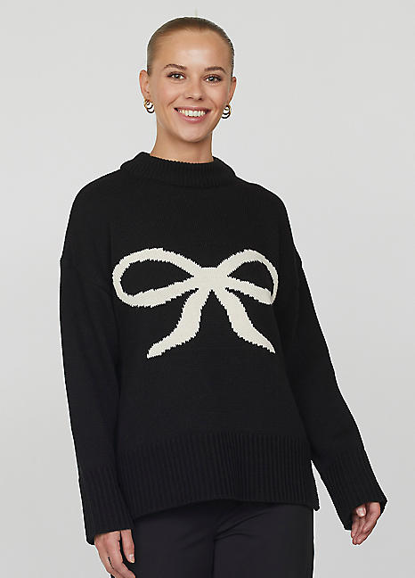 Bow Symbol Knitted Jumper by Sisters Point