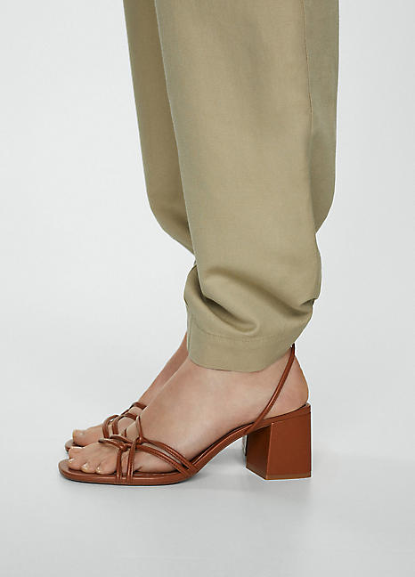 Brown Luan Strappy Sandals by Mango Look Again