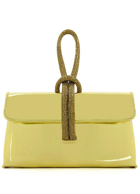 Brynie Gold Diamante Handle Clutch Bag by Dune London Look Again