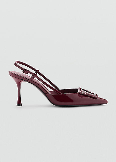 Burgundy Tona Slingback Shoes by Mango Look Again