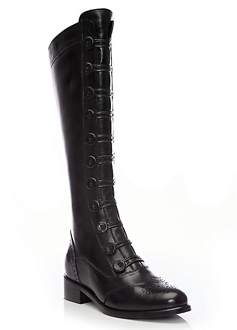 Button Long Boots by Moda In Pelle 