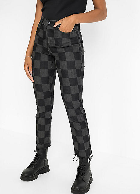 Checkered store black jeans