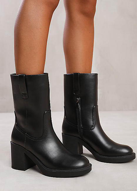 靴 forme ff-98 Side Zip Boots black calf BEAUTIFUL SHOES｜キップレザー フロントジップ ブーツ “FRONT