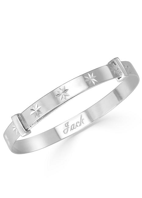 Silver engraved 2025 baby bangle