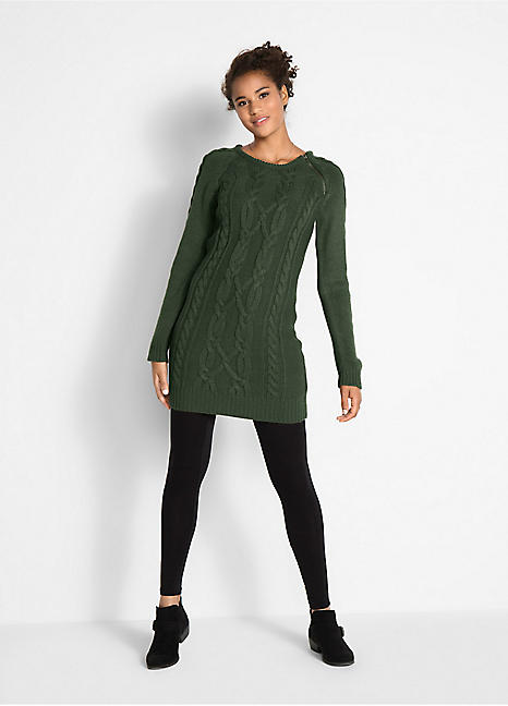 chunky cable knit jumper dress