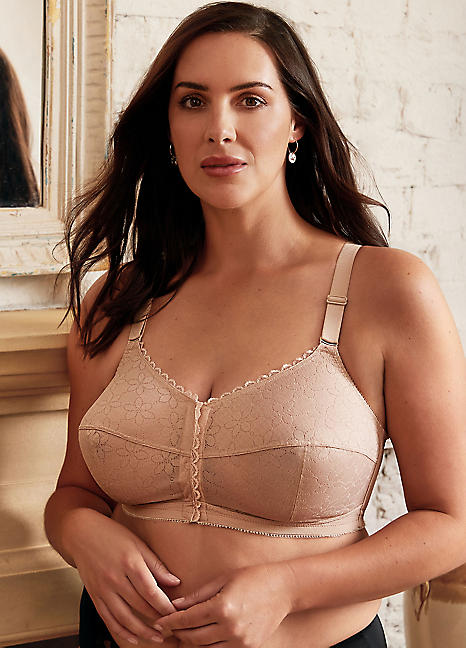 2 Pack Ava Lace Insert Non-Wired Bras at Cotton Traders