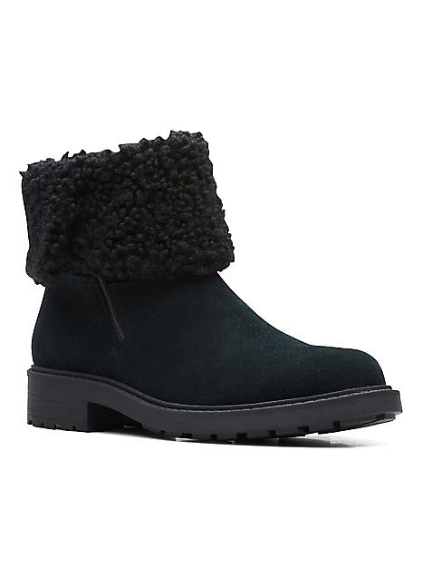 Clarks fur lined top ankle boots