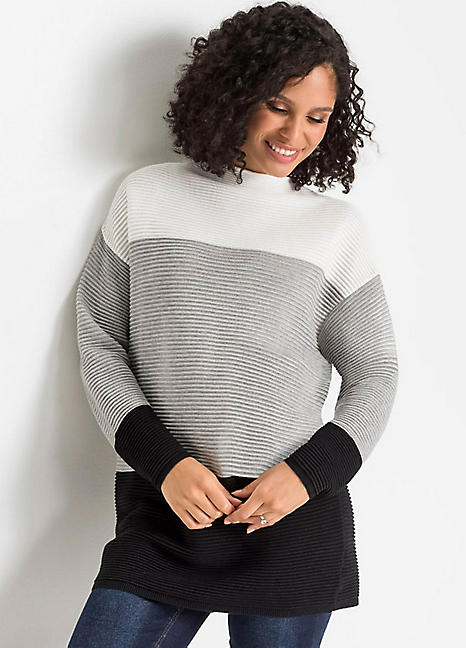 Longline V-Neck Jumper by bonprix