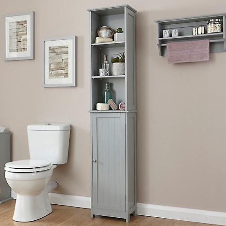 Cotswold Bathroom 3 Shelf 1 Door Free-Standing Tall Storage Unit | Look ...