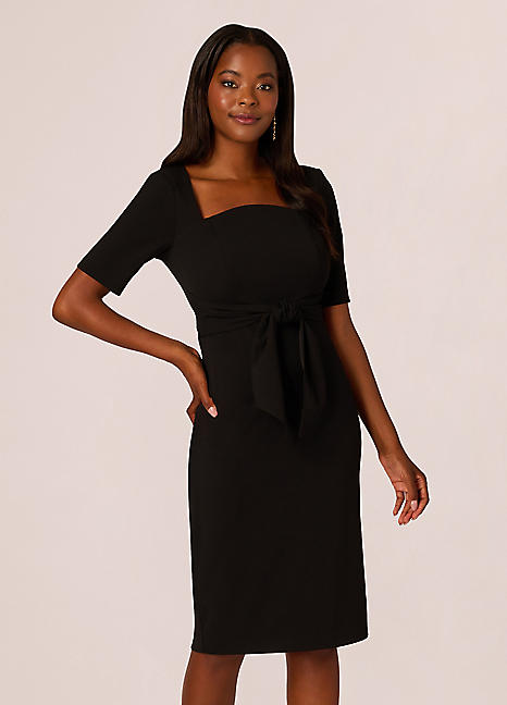 black dress with tie front