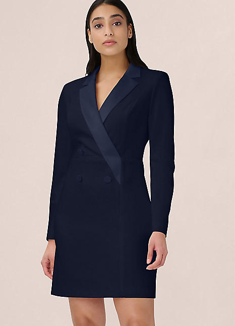 Crepe Tuxedo Sheath Dress by Adrianna Papell Look Again