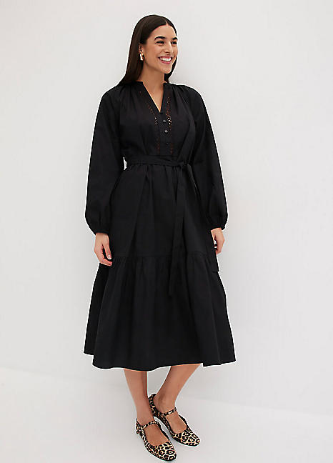 Crochet Trim Midi Dress by bonprix Look Again