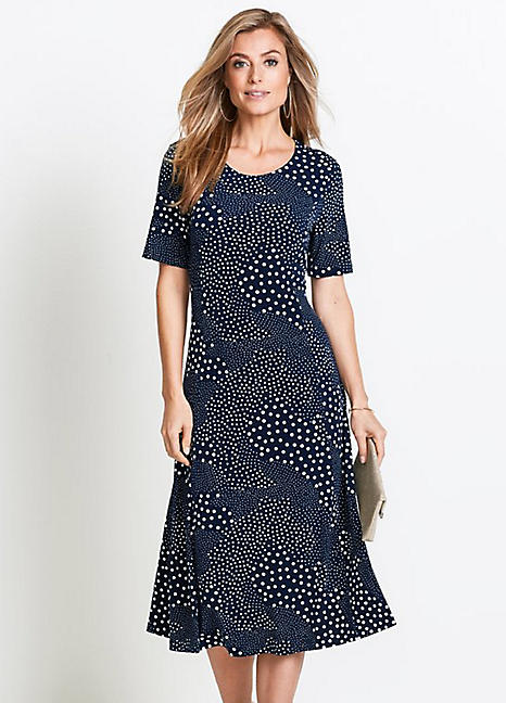 Dotty Print Midi Dress by bonprix | Look Again