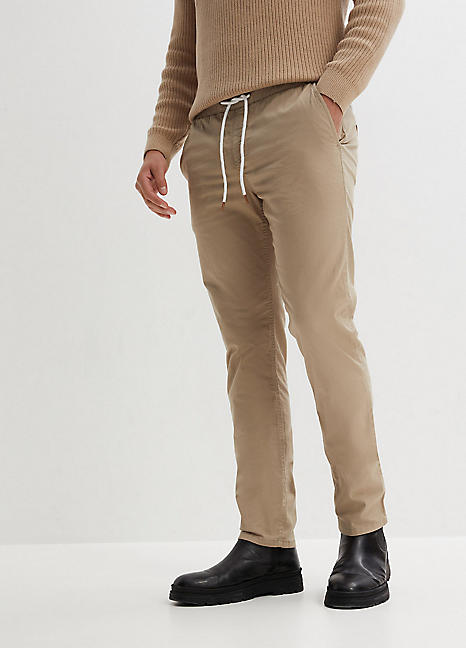 Elasticated waist slim leg trousers best sale