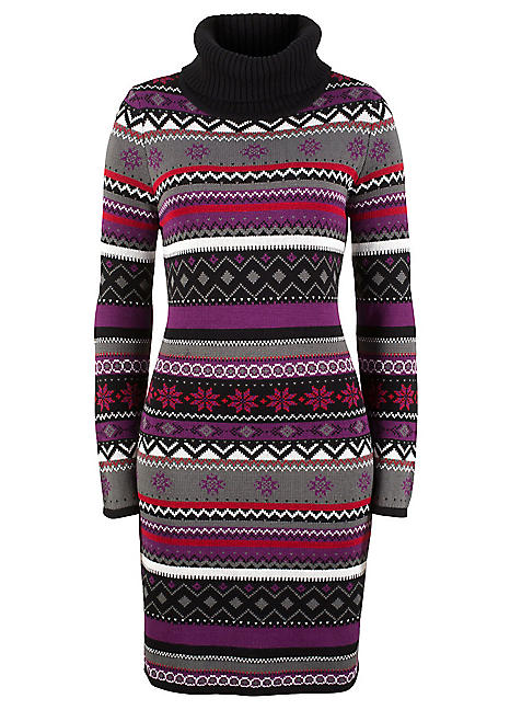 fair isle knitted dress