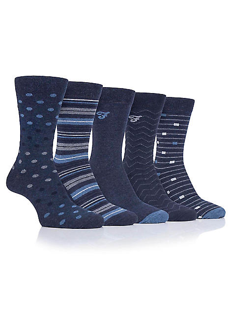 Farah Mens 5 Pack Denim Pattern Socks